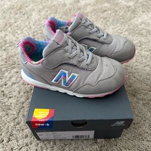 New Balance Kids' Gray Sneakers with Rainbow Accents